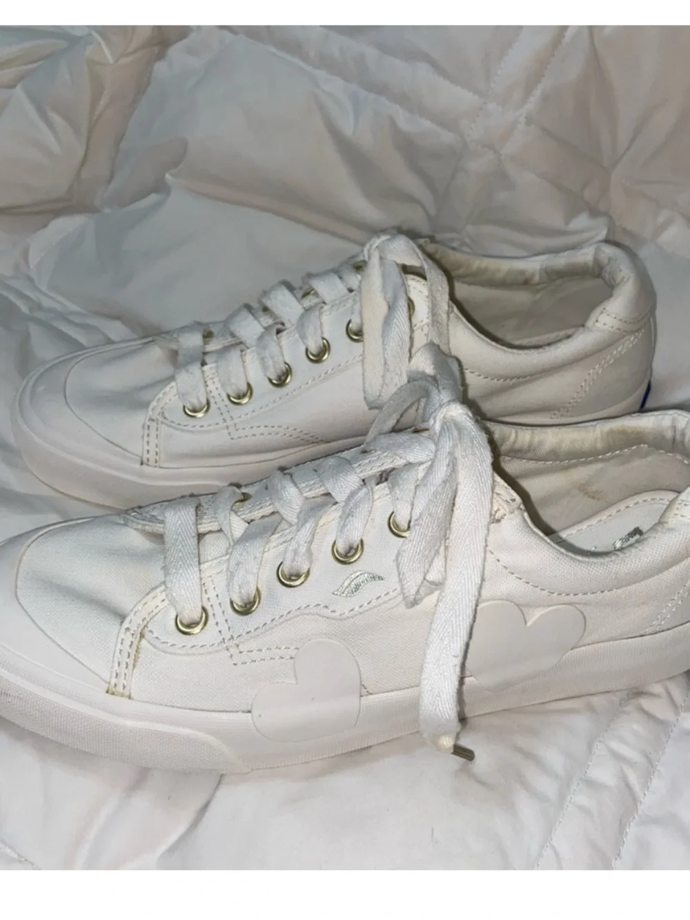 HTF Keds x Kate Spade New York Triple Kick Heart Sneakers White Shoes